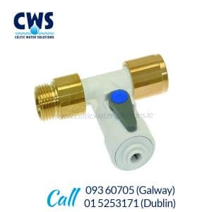 ASV10 John Guest 1/2″ Female to 1/2″ Male with 1/4″ Shut off Tap