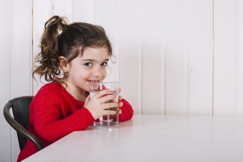 girl drinking water