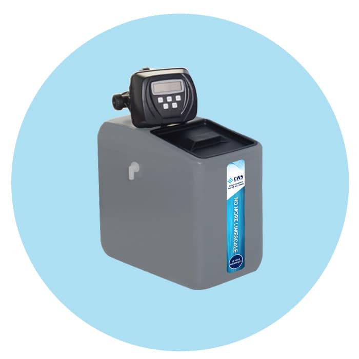 Water softener side - blue circle new sticker_