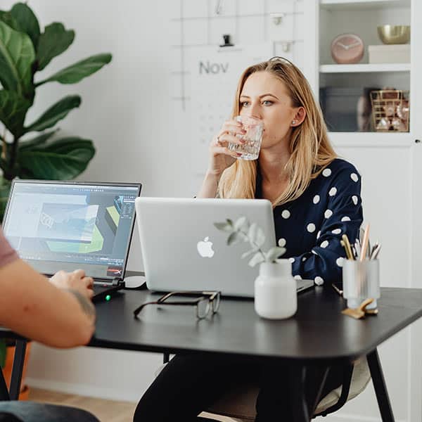 office-woman-drinking-water