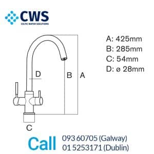 Puricom-Mizu-Tri-Flow-Tap-Dimensions